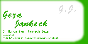 geza jankech business card