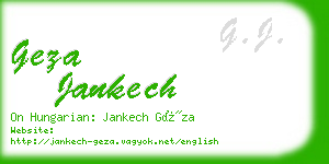 geza jankech business card